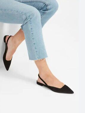 Everlane Black Editor Slingback Flats